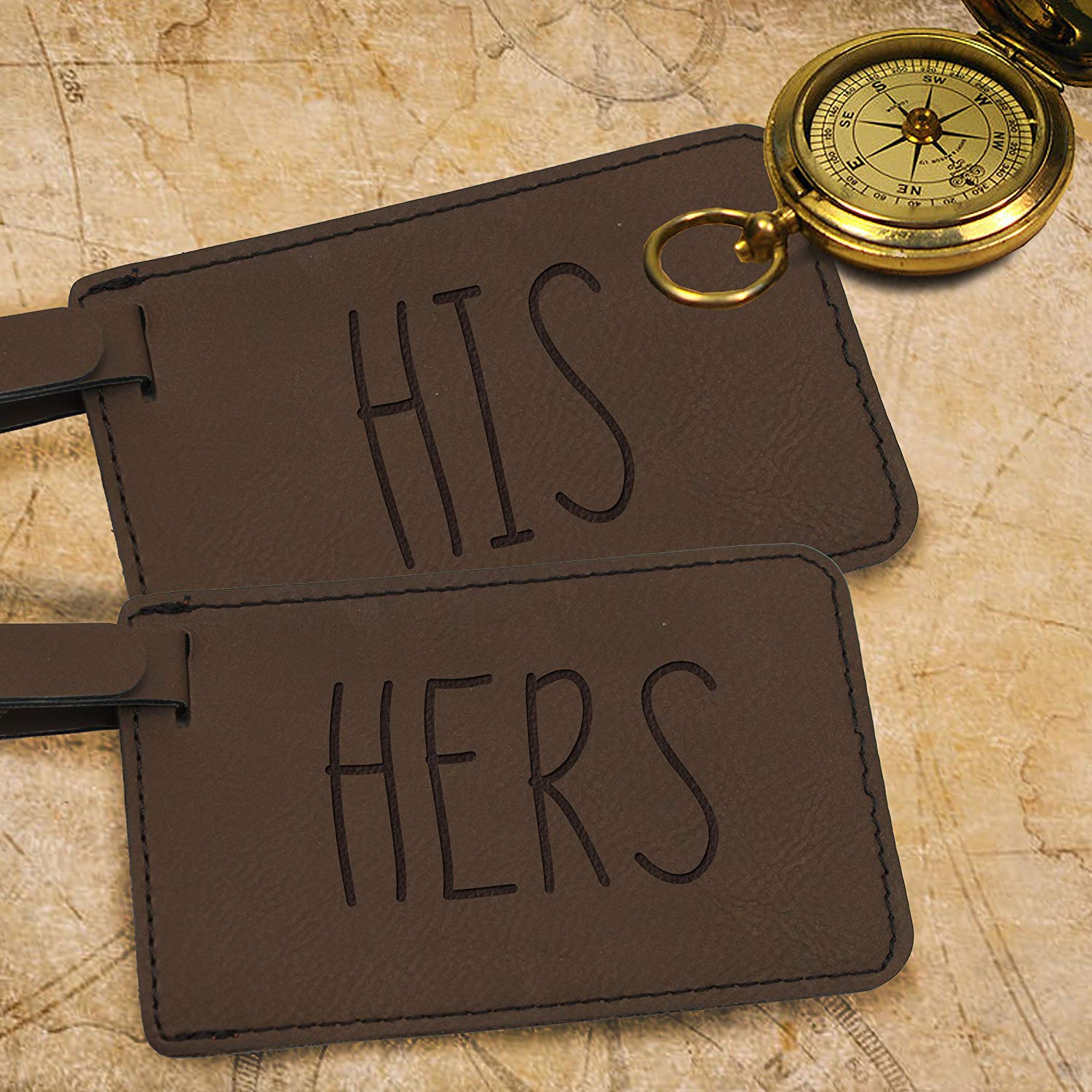 His and Hers Luggage Travel Tags