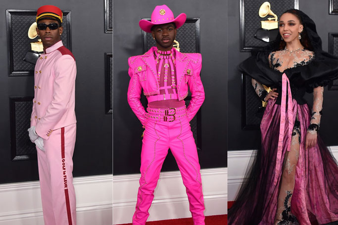 Lil Nas X's Pink Versace Cowboy Outfit at the Grammys 2020