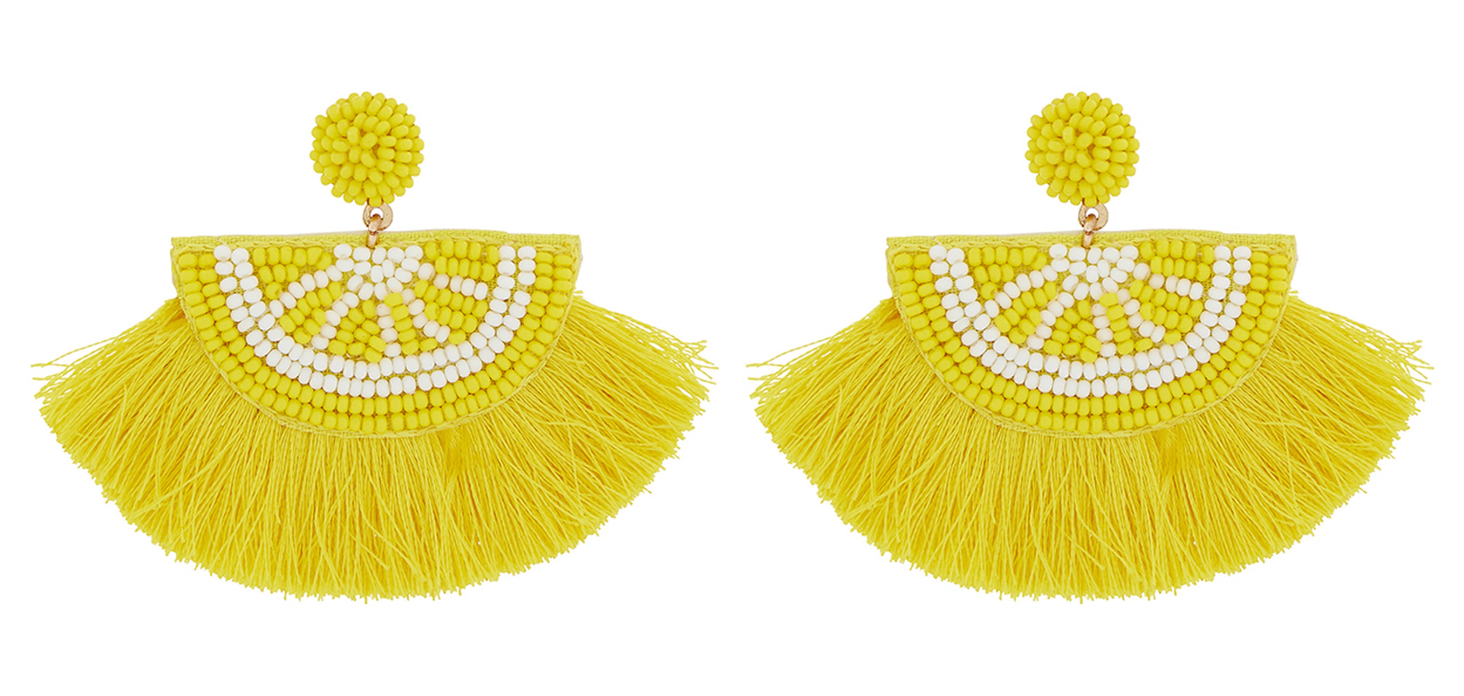 Accessorize Lemon Fringe Statement Earrings