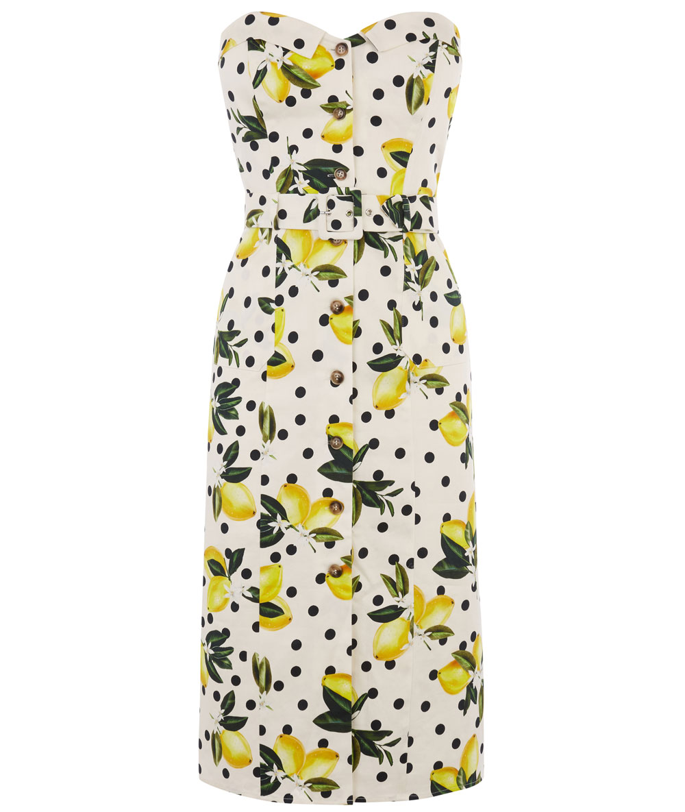 Oasis Lemon Bandeau Dress