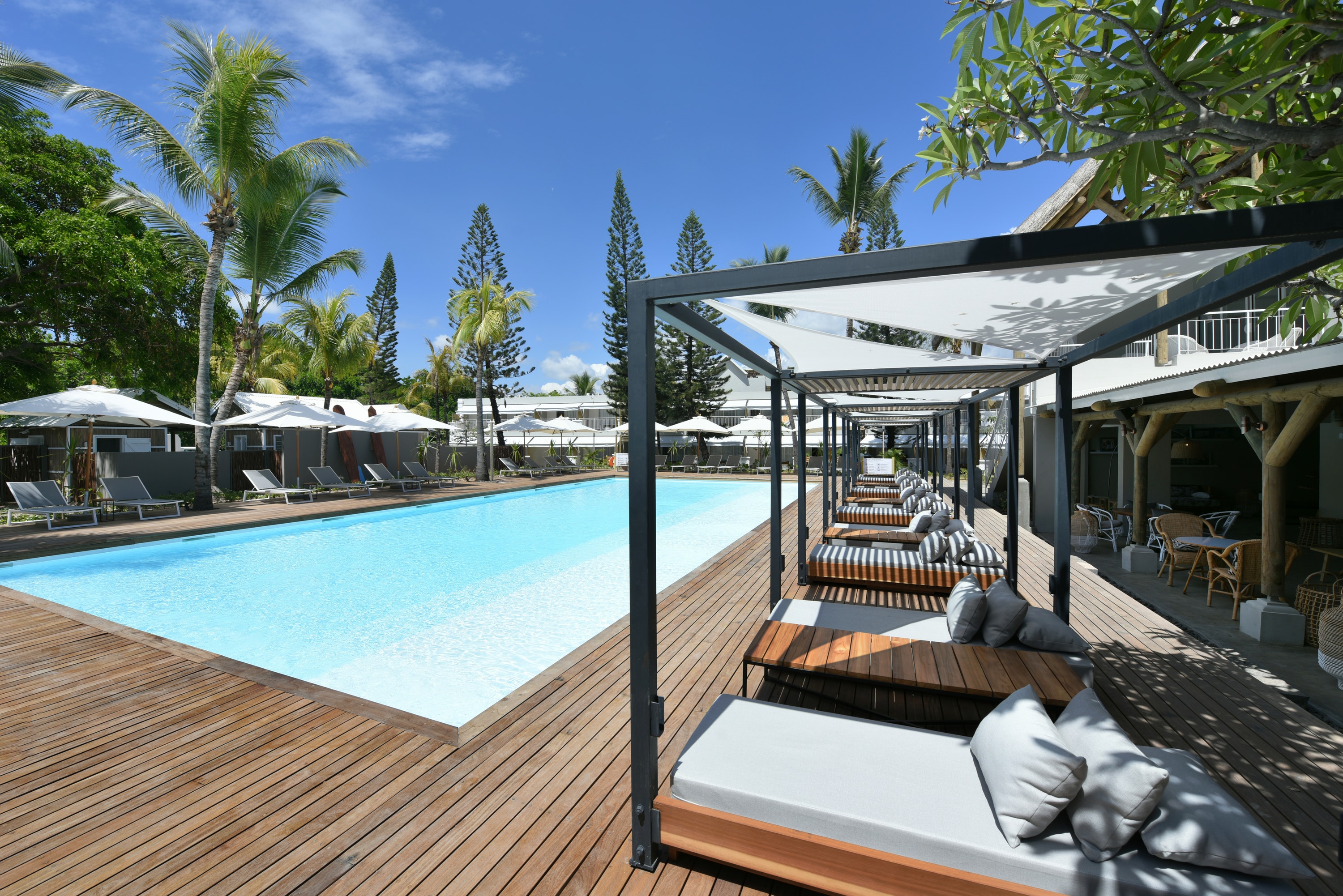 The main pool at Veranda Tamarin Hotel & Spa