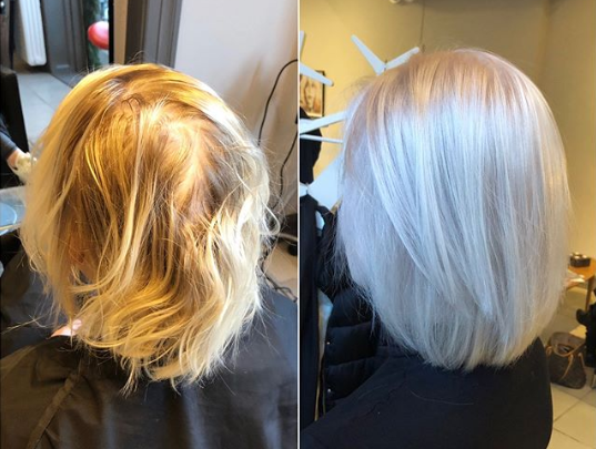 Transformation to icy blonde 