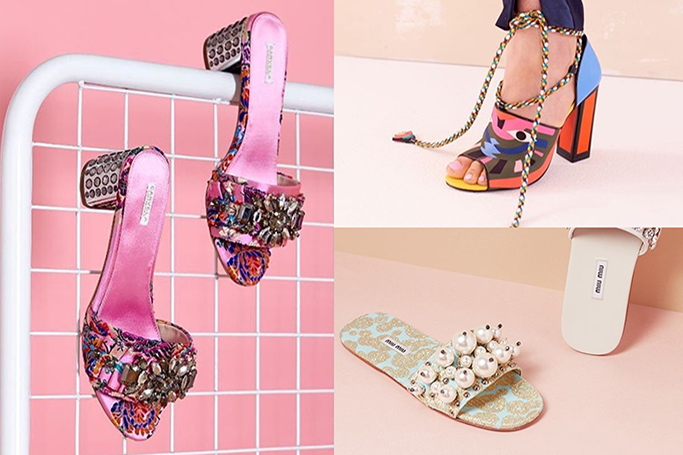 Pink Square Toe Flat Women Sandals Online Shopping In Dubai - Solemates Shop