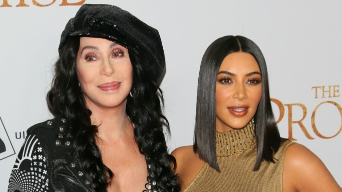 Kim K with her idol Cher Kim Kardashian's Cher Halloween costume