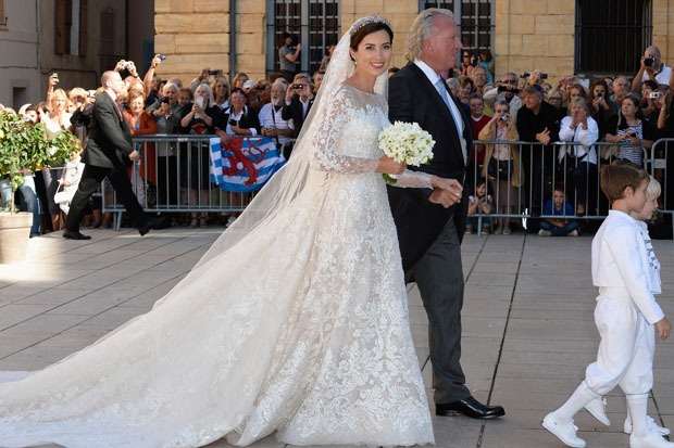 Princess Claire of Luxembourg Famous Brides in Elie Saab Wedding Dresses -Princess Claire of Luxembourg