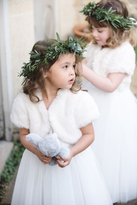 winter wedding flower girls winter wedding inspiration in Dubai