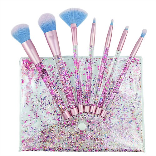 Aquarium Liquid Glitter Makeup Brush Set & Pouch Last Minute Christmas Gifts For Beauty Lovers