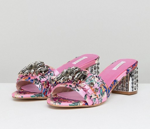 Carvela Kaskade Embellished Floral Heeled Mules