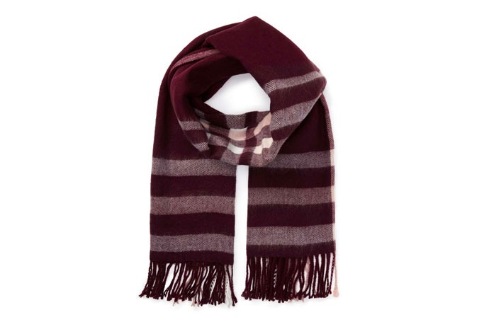 Burgundy check scarf