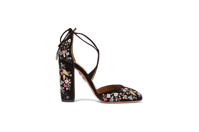 AQUAZZURA Karlie embroidered suede pumps at net-a-porter.com (image credit: net-a-porter.com) AQUAZZURA Karlie embroidered suede pumps at net-a-porter.com (image credit: net-a-porter.com)