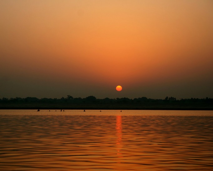 Ganges river sunrise Ganges river sunrise