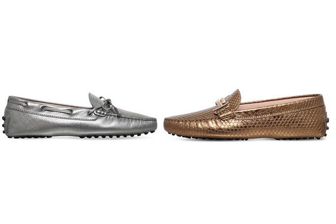 TODS Gommini metallic-leather driving shoes at selfridges.com (image credit:selfridges.com)