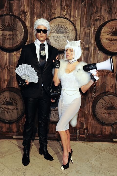 Karl Lagerfeld and Choupette halloween costume