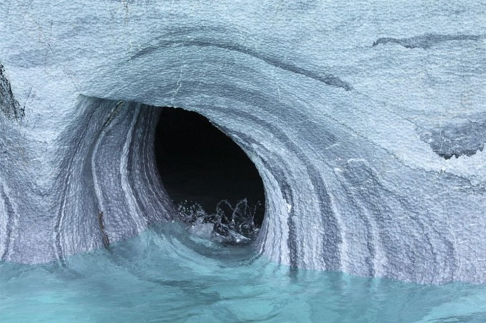 Caves within Marble Cathedral complex at General Carrera Lake, Chile Caves within Marble Cathedral complex at General Carrera Lake, Chile