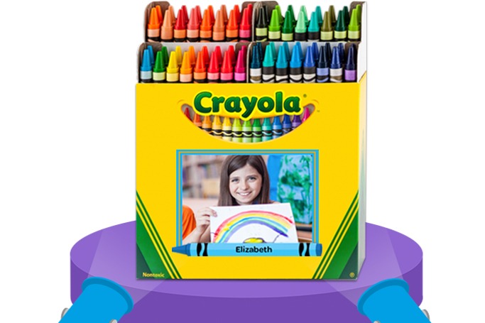 personalized 64-count Crayola boxe personalized 64-count Crayola boxe