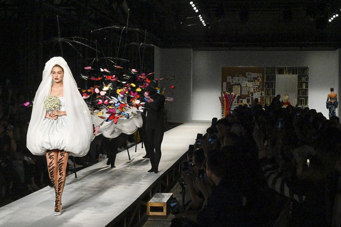 Gigi Hadid for Moschino at MFW Gigi Hadid for Moschino at MFW