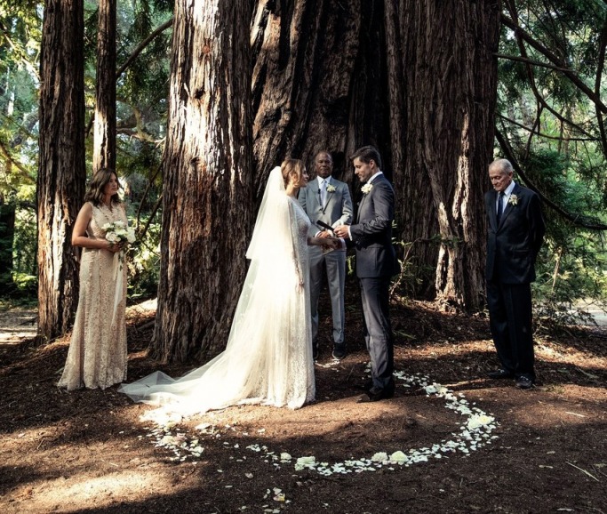 Hilary Swank Wears Elie Saab Couture Bridal Gown | ewmoda