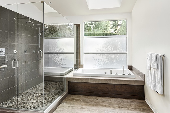 Stone and wood interior bathroom Stone and wood interior bathroom