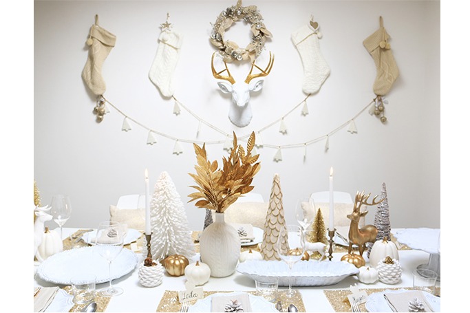 holiday dinner table setting