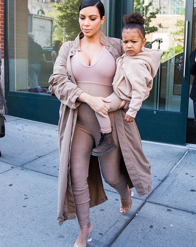 kim k north west matching outfits