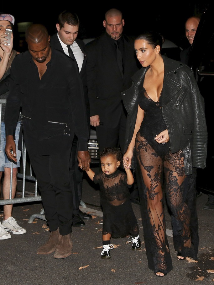 kim k north west matching outfits