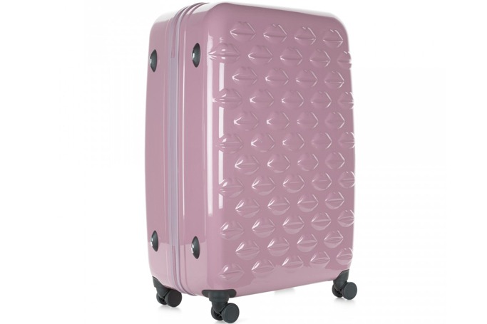 Lulu Guinness - Nude Rose Hard Sided Lips Large Spinner Case Lulu Guinness - Nude Rose Hard Sided Lips Large Spinner Case