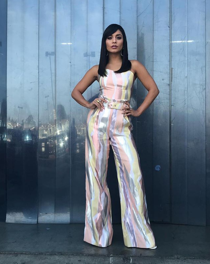 Vanessa Hudgens in Madiyah Al Sharqi Vanessa Hudgens wearing UAE fashion design by Madiyah Al Sharqi