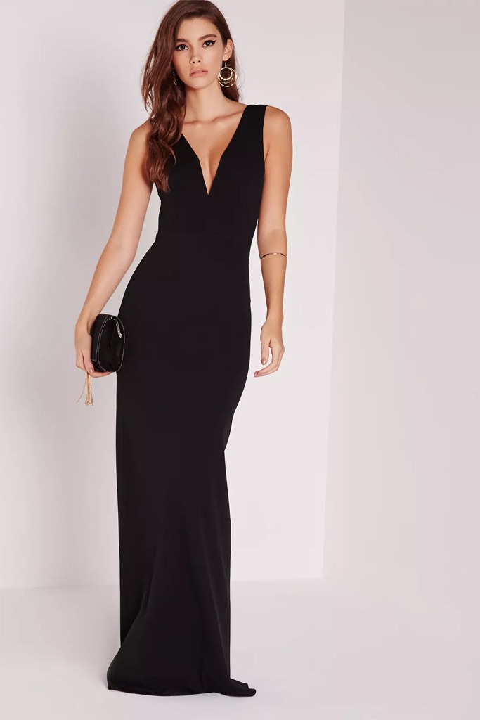 Missguided - V Plunge Maxi Dress Black