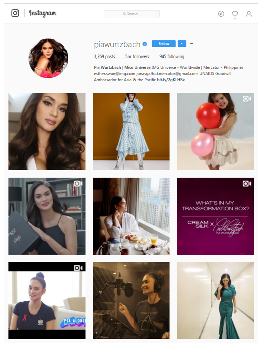 Pia Wurtzbach - Pinoy on Instagram Pia Wurtzbach - Pinoy on Instagram