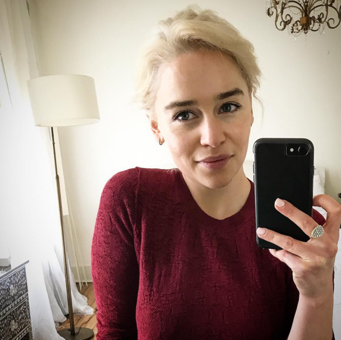 Emilia Clarke blonde Celebrity hair transformations 2017