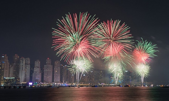 Dubai Fireworks on The Beach Dubai Fireworks on The Beach