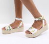 Lemon Print Espadrille Flatform 