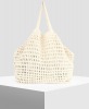 MANGO Off-White Crochet Shopper Bag