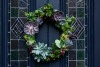 Make Christmas wreath with succulents