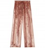 Pink Velvet Stripe Wide Leg Trousers