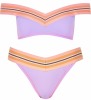 River Island Light Purple Stripe Elastic Bardot Bikini