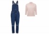 New Look Blue Ripped Knee Denim Dungarees