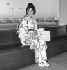 Miss Japan Teruko Ikeda wears a traditional kimono in 1962