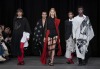 Models on the catwalk during the first day of Copenhagen Fashion Week