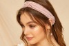 Pink pleated head band on SHEIN