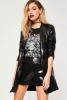 Missguided - Black Sequin Longline Blazer