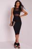 Missguided - Crepe Sleeveless Cut Out Midi Dress Black