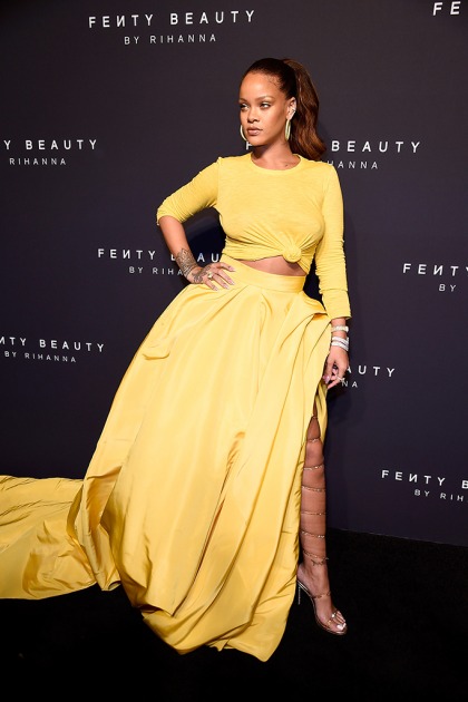 Rihanna SLAYED In Yellow At The Global Launch Of Fenty Beauty | ewmoda