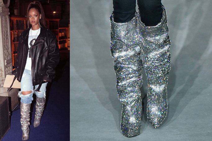 ysl rhinestone boots